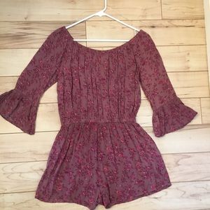 Floral off the shoulder Romper